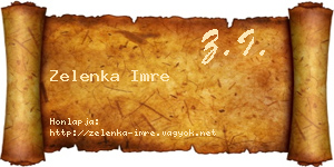 Zelenka Imre névjegykártya